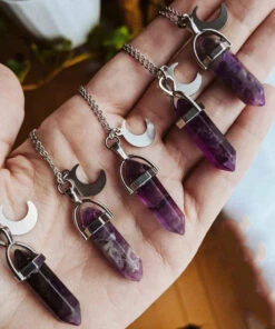 Best Pirce ✨ HELLBOUND The Moon Amethyst Moon | NECKLACE 🥰 -Halloween Item Store 1Pcs Purple Crystal Moon Pendant Moon Charm Witch Necklace Crystals Witchy Gothic Gift for Her Boho.jpg Q90.jpg 1 ca9420d5 fc5f 4ea0 8c49 9fc16f274193 700x700
