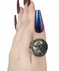 Budget 💯 RESTYLE Mens Accessories Pentagram | ROUND RING* ❤️ -Halloween Item Store PXL 20221024 055919441 700x700