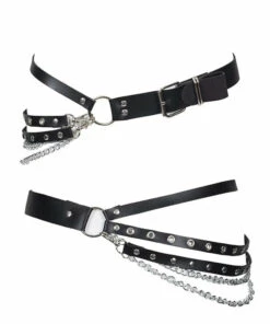 Cheap ✔️ HELLBOUND Fetish Mastema | BELT ✨ -Halloween Item Store UYEE Fashion Gothic Waist Belt Women Leather Black Waistband Chain Metal Circle Ring Design Silver Pin.jpg Q90.jpg 1 700x700
