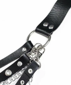 Cheap ✔️ HELLBOUND Fetish Mastema | BELT ✨ -Halloween Item Store UYEE Fashion Gothic Waist Belt Women Leather Black Waistband Chain Metal Circle Ring Design Silver Pin.jpg Q90.jpg 2 700x700