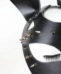 Best Sale 🎉 HELLBOUND Fetish Gyokuto | MASK ❤️ -Halloween Item Store UYEE Sexy Leather Cat Mask Shiny Sparkling Rhinestone Rivets Black Bdsm Fetish Erotic Halloween Masquerade Party.jpg Q90.jpg 3 700x700