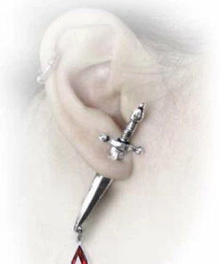 Buy ❤️ ALCHEMY GOTHIC Mens Accessories Cesare's Veto | Stud EARRING` ✨ -Halloween Item Store alchemy gothic cesares veto stud earring 3 700x700