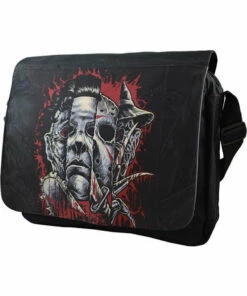 Discount ❤️ DARKSIDE CLOTHING ❤️ Halloween Faces Of Horror | MESSENGER BAG 😉