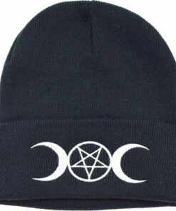 Flash Sale ✔️ DARKSIDE CLOTHING Mens Accessories Pentagram Moon | BEANIE HAT 😍