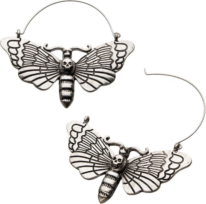 New π€© BODYVIBE Skulls Death Moth | PLUG HOOP EARRINGS βοΈ 3 New π€© BODYVIBE Skulls Death Moth | PLUG HOOP EARRINGS βοΈ