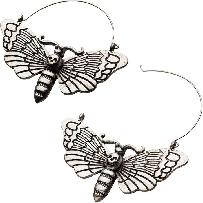 New π€© BODYVIBE Skulls Death Moth | PLUG HOOP EARRINGS βοΈ 4 New π€© BODYVIBE Skulls Death Moth | PLUG HOOP EARRINGS βοΈ - Image 2