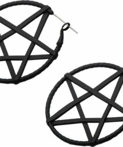Top 10 😀 BODYVIBE Pentacles & Pentagrams Matte Black Pentagram | PLUG HOOP EARRINGS 💯 -Halloween Item Store earrings pentagram hoops earrings 2 46d25841 0a1d 4886 984e 4d8b5954df49 700x700