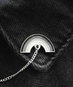 Best reviews of 🥰 ECTOGASM Rainbows & Pride Black & White Goth Rainbow | COLLAR PIN SET 🎉