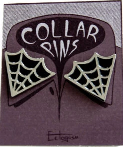 Promo 💯 ECTOGASM Mens Accessories Cobweb [Black/Silver] | COLLAR POINT PIN SET 😀 -Halloween Item Store ectogasm cobweb black silver collar point pin set 1 0705ffed eeed 47c2 a284 329ae4a76d34 700x700