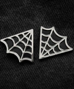 Promo 💯 ECTOGASM Mens Accessories Cobweb [Black/Silver] | COLLAR POINT PIN SET 😀 -Halloween Item Store ectogasm cobweb black silver collar point pin set 6 9ce30149 b422 4c95 acc8 0b297dbb2032 700x700