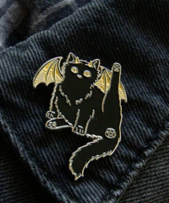 Best Pirce 🛒 ECTOGASM Cats Pentacle Butthole Black Cat | ENAMEL PIN 💯