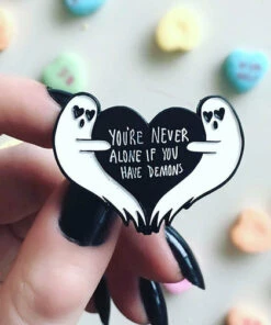 Flash Sale ⌛ ECTOGASM Ghosts You're Never Alone If You Have Demons | GHOST ENAMEL PIN 👏