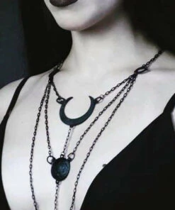 Outlet 👍 RESTYLE 🔥 Halloween Moon Phases [Black] | NECKLACE ✨ -Halloween Item Store eng pl Long Crescent pendant luna MOON PHASES BLACK NECKLACE 1447 3 f0a52a75 7a56 4572 8f4b bd190e0e281f 700x700
