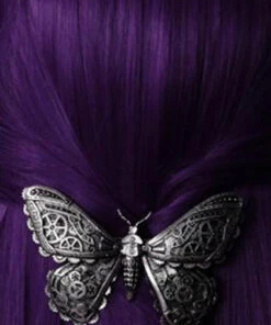 Wholesale ❤️ RESTYLE Steampunk Mechanical Moth [Silver] | HAIR CLIP 🎁