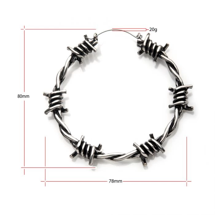 New π BODYVIBE All Barbed Wire | PLUG HOOP EARRINGS β 5 New π BODYVIBE All Barbed Wire | PLUG HOOP EARRINGS β - Image 3