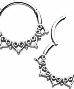 Best Sale ⭐ BODYVIBE Grunge Heart Hinged Segment | RING ✨