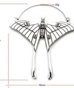 New 🥰 BODYVIBE All Luna Death Moth [Silver] | PLUG HOOP EARRINGS ⭐ -Halloween Item Store jewellery luna death moth silver plug hoop earrings 3 226c2bf8 bbed 4026 9dd8 9ff16196cad3 700x700