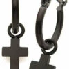 Outlet ⌛ BODYVIBE All Cross [Matte Black] | EARRINGS ✨ -Halloween Item Store jewellery matte black plated hoop with cross dangle earrings 2 e0b73bfc 17c5 4f45 aee2 43a717b51cb1 700x700