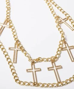 Best Pirce ⌛ KATAKOMB 🎁 Halloween Cross [Gold] | CHAIN BELT 🔥