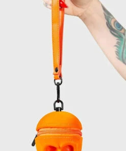 Top 10 ❤️ KILLSTAR Skulls Grave Digger [Orange Velvet] | COIN PURSE ⌛ -Halloween Item Store killstar grave digger orange velvet coin purse 3 700x700