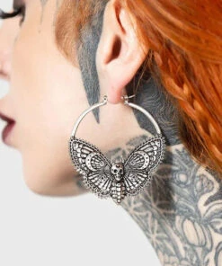 Cheapest 💯 KILLSTAR The Moon Night Flutter | HOOP EARRINGS ✨ -Halloween Item Store killstar night flutter hoop earrings 3 700x700