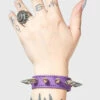New 🧨 KILLSTAR Punky Colour Stay Away Spike [Purple] | BRACELET ✔️ -Halloween Item Store killstar stay away spike purple bracelet 2 700x700