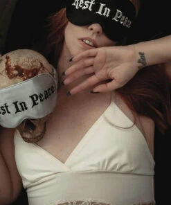 Flash Sale 😉 LIVELY GHOSTS All Rest In Peace [Black] | SLEEP MASK` 👍 -Halloween Item Store lively ghosts rest in peach black sleep mask 1 26f8016c 888e 4d42 96b9 e3c1629ec2cc 700x700