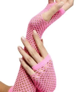 Best deal ✔️ MISCELLANEOUS Cosplay Long Pink Fishnet | GLOVES ✨