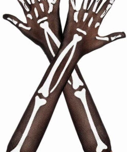 Brand new ✨ MUSIC LEGS Halloween Skeleton Fishnet [Black/White] | OVER THE ELBOW GLOVES^ 🔔
