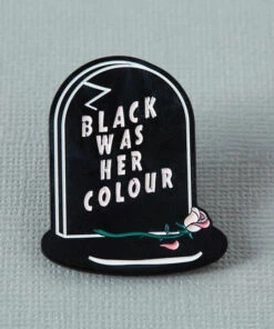 Hot Sale ❤️ PUNKY PINS ⭐ Halloween Black Was Her Colour Epitaph | ENAMEL PIN 😉 -Halloween Item Store punky pins black was her colour epitaph enamel pin 2 ed35168e 3c1f 4db7 8cb8 a11b52c3e273 700x700