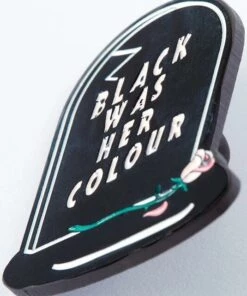 Hot Sale ❤️ PUNKY PINS ⭐ Halloween Black Was Her Colour Epitaph | ENAMEL PIN 😉 -Halloween Item Store punky pins black was her colour epitaph enamel pin 3 af2a0c16 b3e5 4f9e 9f77 2cd070b73aca 700x700