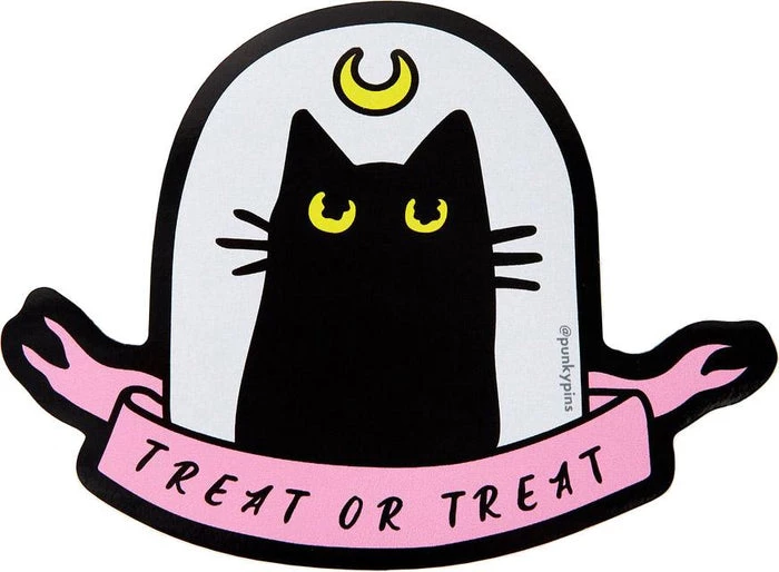 Promo ⭐ PUNKY PINS Cats Treat Or Treat Cat | LAPTOP STICKER ❤️ 3 Promo ⭐ PUNKY PINS Cats Treat Or Treat Cat | LAPTOP STICKER ❤️