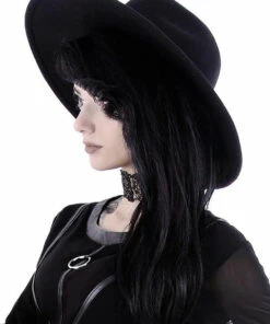 Best Pirce 🥰 RESTYLE Grunge Witch Brimmed | HAT 🧨 -Halloween Item Store restyle black gothic hat 5 700x700