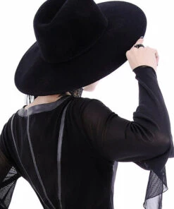 Best Pirce 🥰 RESTYLE Grunge Witch Brimmed | HAT 🧨 -Halloween Item Store restyle black gothic hat 6 700x700