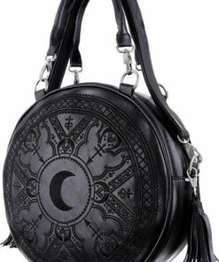 Flash Sale ✔️ RESTYLE The Moon Henna [Black] | ROUND BAG ⌛ -Halloween Item Store restyle henna black round bag 3 700x700