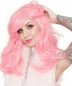 Cheap 👍 ROCKSTAR WIGS Cosplay Hologram Bubble Gum Pink | WIG 👍 -Halloween Item Store rockstar wigs hologram bubble gum pink wig 4 fe107480 8807 4bd9 bafa 2ae5caf5259c 700x700