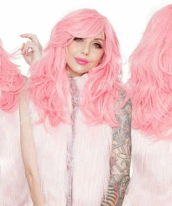 Cheap 👍 ROCKSTAR WIGS Cosplay Hologram Bubble Gum Pink | WIG 👍 -Halloween Item Store rockstar wigs hologram bubble gum pink wig 5 0b6bb068 252d 4684 b866 b6e737148ab8 700x700