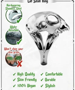 New 🔥 ROGUE AND WOLF Skulls Cat Skull [Mirror Steel] | RING ✔️ -Halloween Item Store rogue and wolf cat skull mirror steel ring 11 585f6f64 56c5 4c9a b875 0e84de846d34 700x700