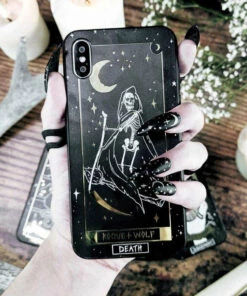 Best deal ❤️ ROGUE AND WOLF Skulls Death Tarot [Gold] | PHONE CASE ✔️ -Halloween Item Store rogue and wolf death tarot gold phone case 3 02afdad5 1f6c 4d69 8380 d8272af0b738 700x700