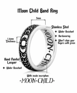 Cheapest ✔️ ROGUE AND WOLF The Moon Moon Child [Blackened Steel] | RING 🧨 -Halloween Item Store rogue and wolf moon child blackened steel ring 11 7f018d57 554f 46c0 91fe 80044bf3d6d0 700x700