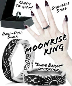 New ✔️ ROGUE AND WOLF The Moon Moonrise [Blackened Steel] | RING 😀 -Halloween Item Store rogue and wolf moonrise blackened steel ring 11 4344eaa8 9d72 456a 8051 5f1c7dd55f41 700x700