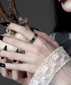 Buy 🎉 ROGUE AND WOLF The Moon Sun And Moon [Blackened Steel] | RING 🎉 -Halloween Item Store rogue and wolf sun and moon blackened steel ring 7 157d3766 10e2 43fb 9962 b8a0ca20b157 700x700