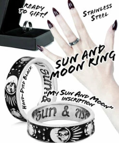 Buy 🎉 ROGUE AND WOLF The Moon Sun And Moon [Blackened Steel] | RING 🎉 -Halloween Item Store rogue and wolf sun and moon blackened steel ring 9 c63d8880 e439 4334 9737 8794a6186605 700x700