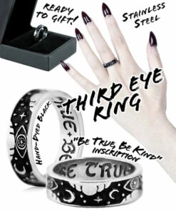 Wholesale ⭐ ROGUE AND WOLF All Third Eye [Blackened Steel] | RING 🌟 -Halloween Item Store rogue and wolf third eye blackened steel ring 9 27ffe300 abdb 4215 a9e2 70860ff7850e 700x700