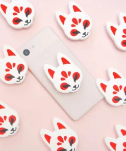 Cheap ❤️ TOKYO SHOJO Anime & Manga Kitsune Mask | PHONE GRIP 🎁 -Halloween Item Store tokyo shojo kitsune mask phone grip 2 700x700