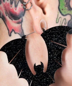 Top 10 ✨ TOO FAST APPAREL Bats Halloween Bat [Black Glitter] | EARRINGS 👏